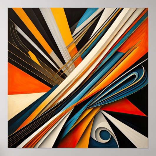 Poster Conception abstraite moderne Futurisme IX (Devant)