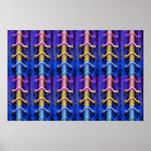 Poster Conception abstraite multicolore industrielle (Devant)