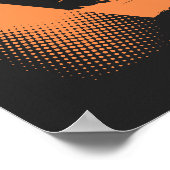 Poster Conception Abstraite Texturée en Noir et Orange (Coin)