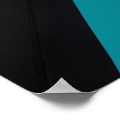 Poster Conception Abstraite Turquoise Noir (Coin)