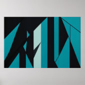 Poster Conception Abstraite Turquoise Noir (Devant)