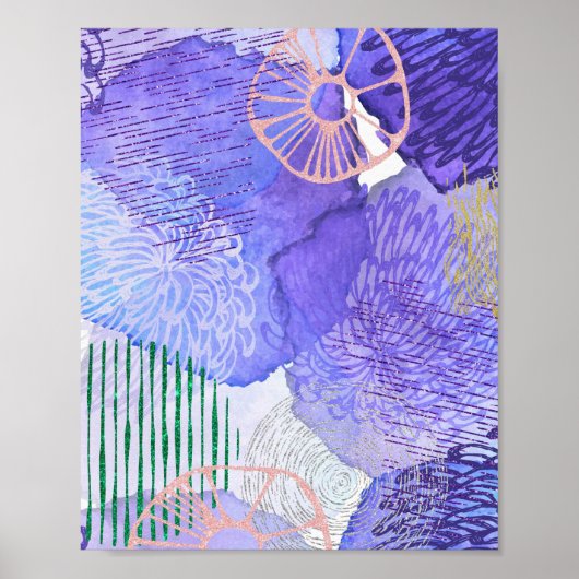 Poster Conception abstraite violette (Devant)