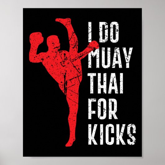 Poster Conception amusante de boxe thaïlandaise Muay Thai (Devant)