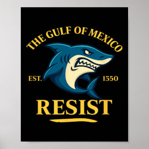 Poster Conception anti Trump océan résistance requin golf