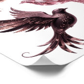 Poster Conception argentée accrocheuse TROIS OISEAUX ROSE (Coin)