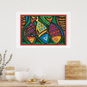 Poster Conception artistique abstraite de poissons (Cuisine)