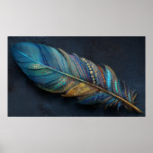 Poster Conception Artistique Bold Boho Sarcelle Bleu Or P (Devant)