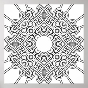 Poster Conception artistique de motif de mandala à boucle