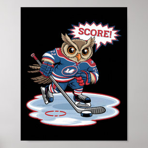 Poster Conception artistique de sport amusant de hibou de