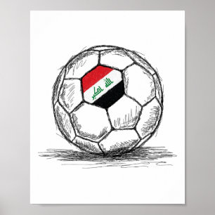 Poster Conception artistique du drapeau irakien sur foot
