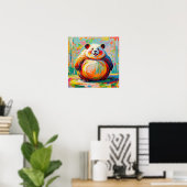 Poster Conception artistique d'un ours panda géant abstra (Bureau à domicile)