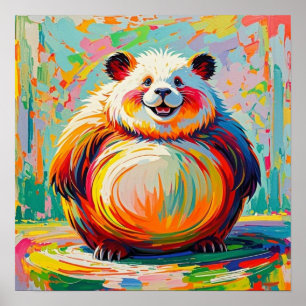 Poster Conception artistique d'un ours panda géant abstra