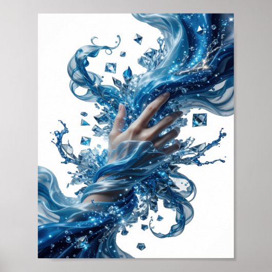 Poster Conception audacieuse argentée WATER'S WIZARDRY (Devant)