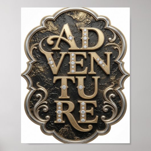 Poster Conception audacieuse d'aventure en or frappant (Devant)