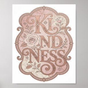 Poster Conception audacieuse de GENTILLesse rose propre