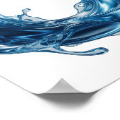 Poster Conception audacieuse de giclée d'EAU Bleue Cool (Coin)