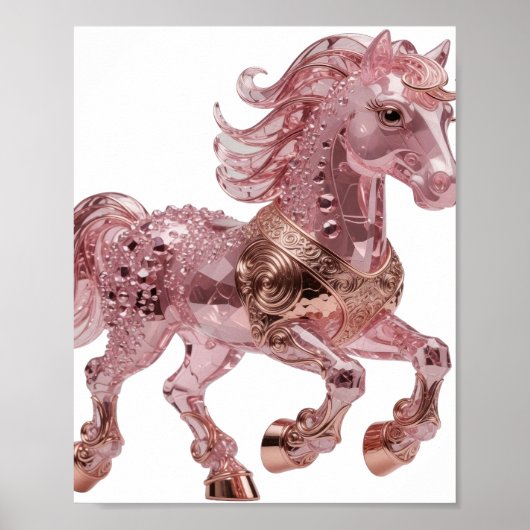 Poster Conception audacieuse de licorne rose argentée mod (Devant)