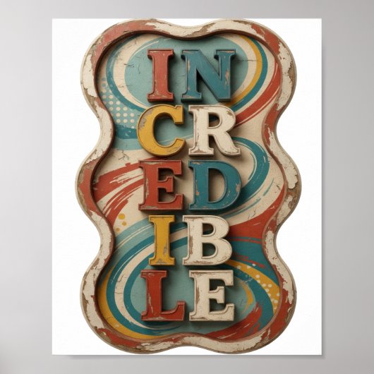 Poster Conception audacieuse INCROYABLE jaune croquant (Devant)