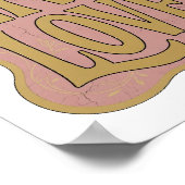 Poster Conception audacieuse Or Attrape l'œil VIVEZ AMOUR (Coin)