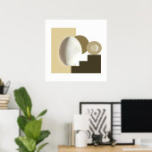 Poster Conception Bauhaus moderne d'œuf blanc (Bureau à domicile)