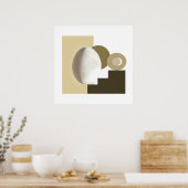 Poster Conception Bauhaus moderne d'œuf blanc (Cuisine)