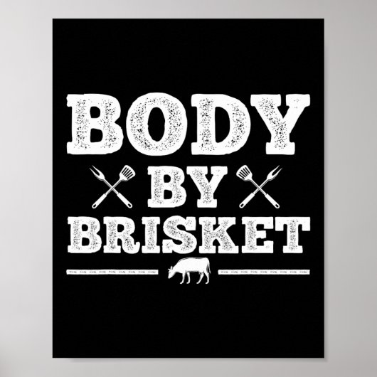 Poster Conception BBQ drôle pour hommes femmes BBQ fumée (Devant)