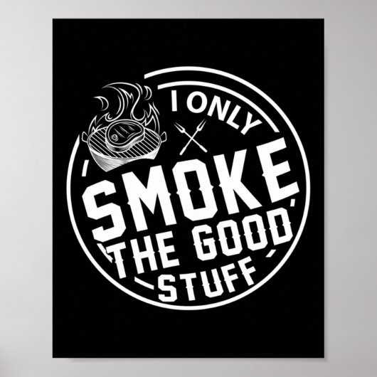 Poster Conception BBQ pour hommes qui grillent seulement (Devant)