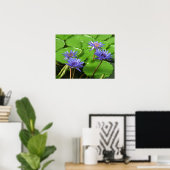 Poster Conception botanique florale de nénuphar tropical (Bureau à domicile)