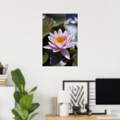 Poster Conception botanique florale de nénuphar tropical (Bureau à domicile)