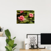 Poster Conception botanique florale de nénuphar tropical (Bureau à domicile)