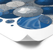 Poster Conception Boules Grises Bleues et Blanches Modern (Coin)