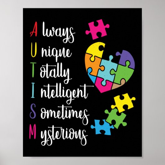 Poster Conception Cadeau De Sensibilisation sur l'autisme (Devant)