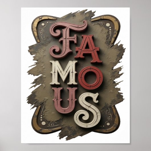 Poster Conception célèbre FAMOUS argent frais (Devant)