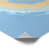 Poster Conception circulaire Abstraite en bleu et en brin (Coin)
