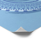 Poster Conception circulaire géométrique bleue Abstraite (Coin)