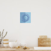 Poster Conception circulaire géométrique bleue Abstraite (Cuisine)