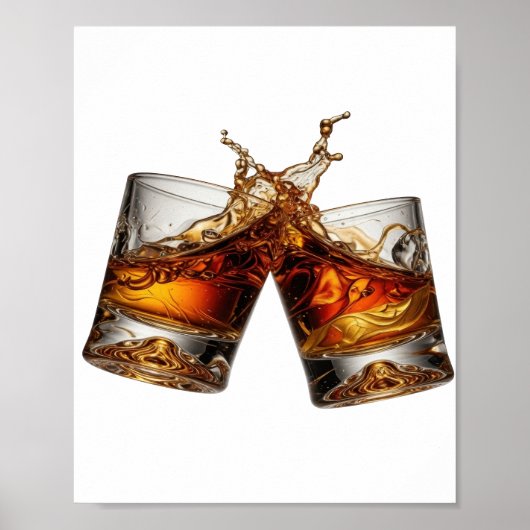 Poster Conception Classique Argent WHISKY SPLASH (Devant)