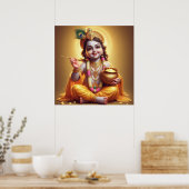 Poster Conception classique de pot de Makhan de Krishna b (Cuisine)