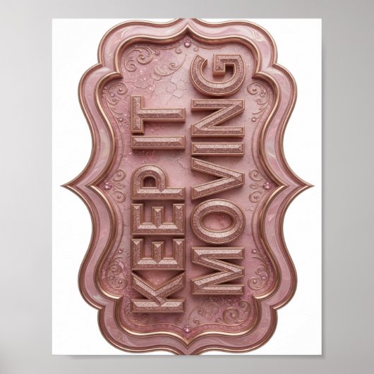 Poster Conception Classique Or KEEPING MOVING (Devant)