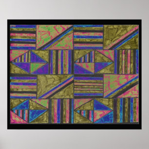 Poster conception colorée moderne abstraite par l'alanart