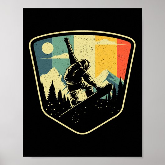 Poster Conception cool Snowboard Pour Hommes Femmes Vinta (Devant)