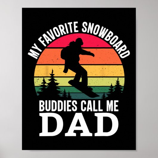 Poster Conception cool Snowboard Pour Hommes Papa Snowboa (Devant)