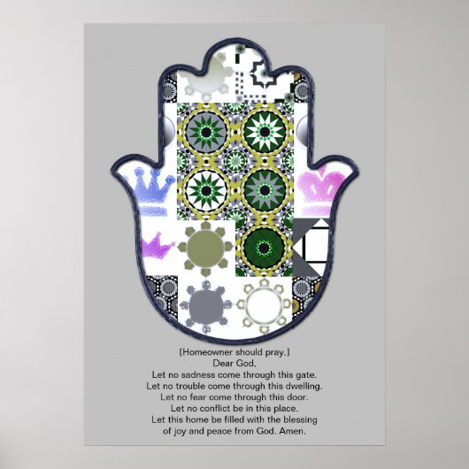 Poster Conception d'affiche de la main de Khamsa 1 propri (Devant)