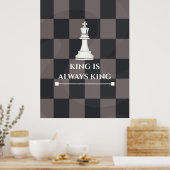 Poster Conception d'affiche d'échecs "Le roi est toujours (Cuisine)