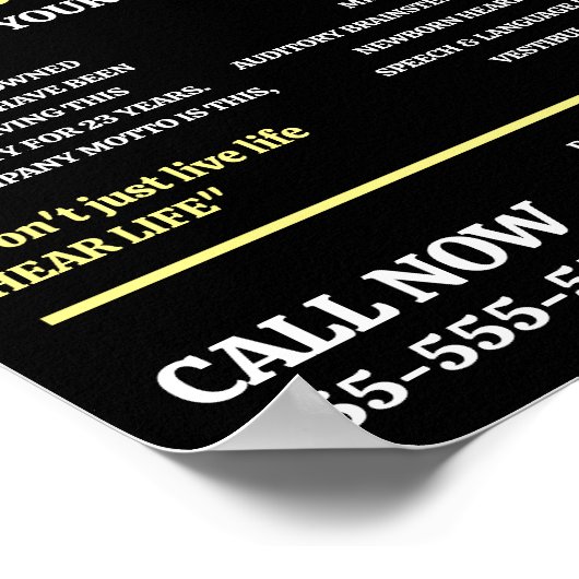 Poster Conception d'aide auditive, audiologiste, Clinique (Coin)