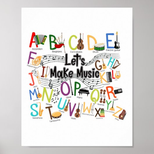 Poster Conception d'alphabet mignon pour enseignant de mu (Devant)