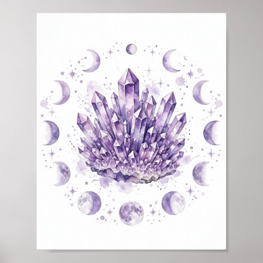 Poster Conception d'amas de cristal d'améthyste et de pha (Devant)
