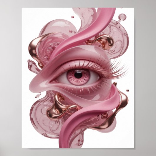 Poster Conception d'ART ABSTRAIT argent tendance (Devant)