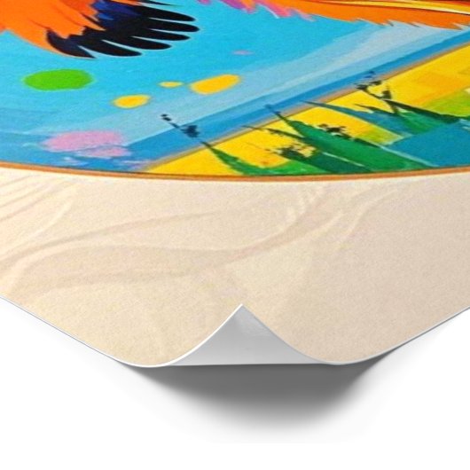 Poster Conception d'art animalier abstrait coloré (Coin)