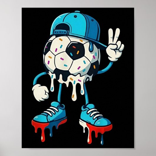Poster Conception d'art de rue cool main de paix Ll footb (Devant)